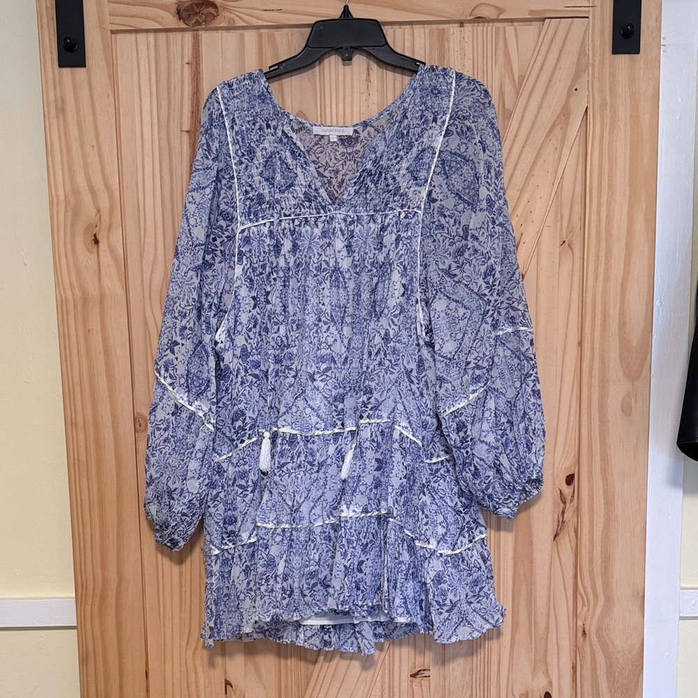 Blue and White Floral Dress